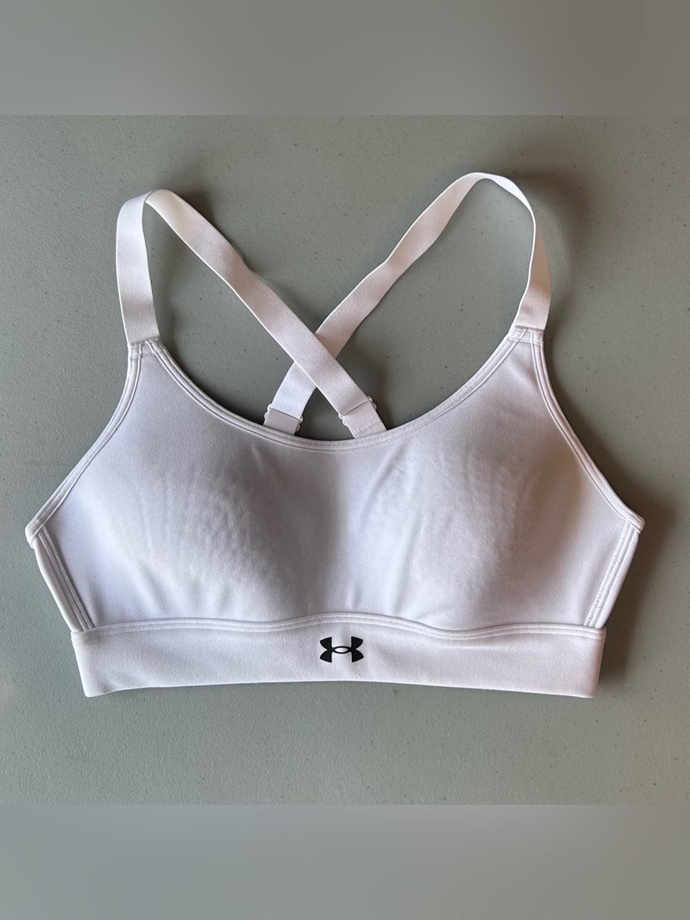Under Armour Crossback Sports Bra White Medium Support Molded Women’s Small